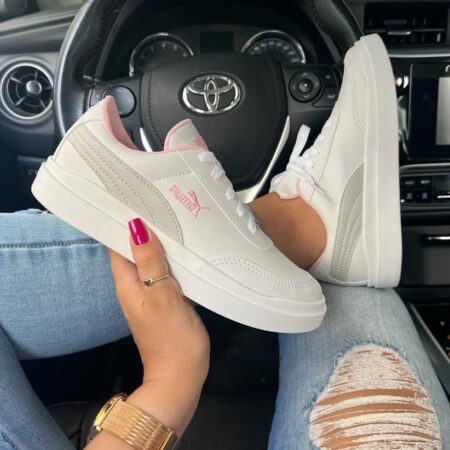 Puma Cinza com Rosa